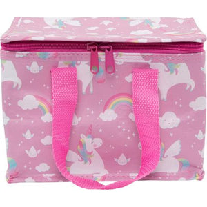 unicorn food cool bag lunch box pink clouds handles