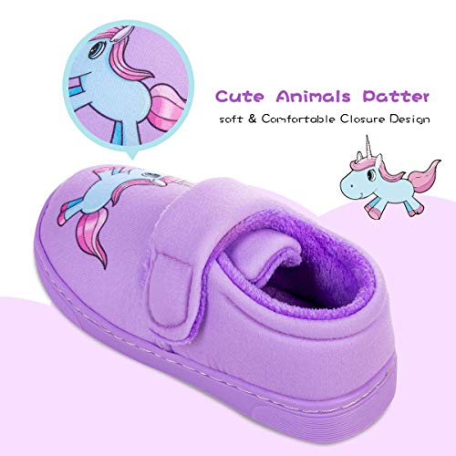 Cute Warm Plush Unicorn Slippers For Kids 