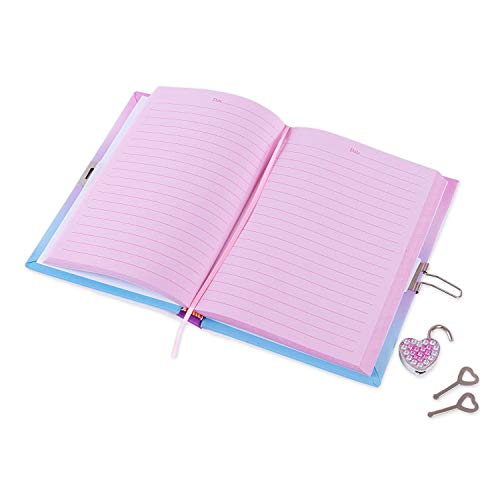Unicorn Secret Diary With Lock and Keys - Girls Journal Notebook With Heart Padlock - Unicorn Secret Lockable Diary Set - Girls Journal Notebook With Code Lock & Pom Pom Pen - Style Girlz