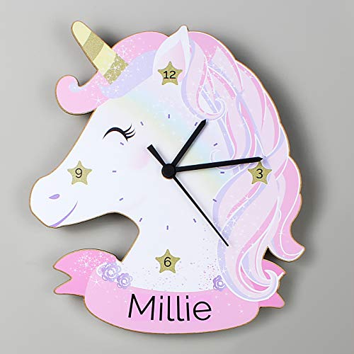 Personalised Unicorn Shaped Wall Clock 
