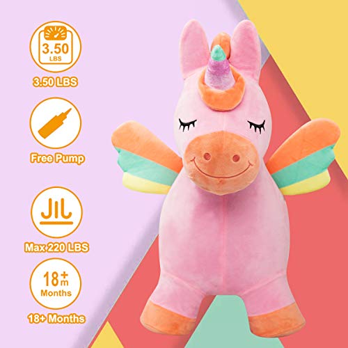 Pink Unicorn Plush Bouncy Hopper 