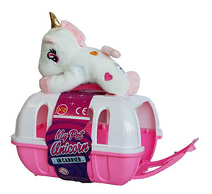 My pet unicorn in carrier pink