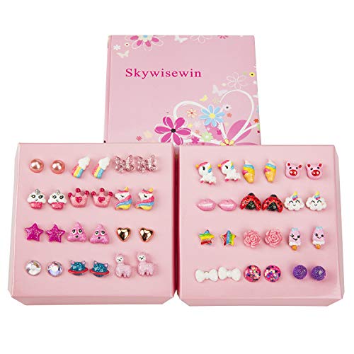 Mixed Pack Of Fun Earrings for Girls - Unicorn - 24 pairs 