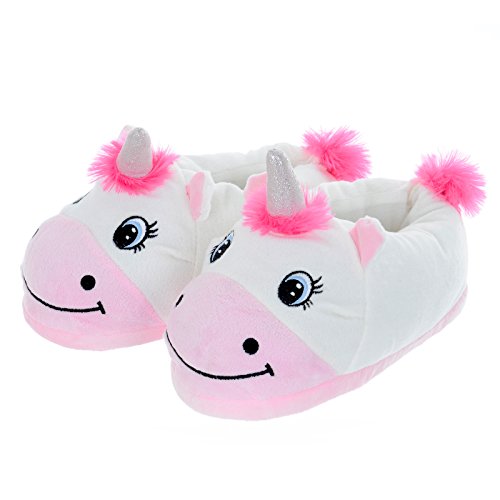 Ladies Unicorn Plush Novelty Slippers