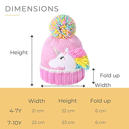 Knitted Unicorn Hat & Gloves For Girls 