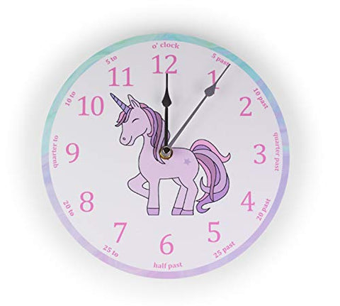 Unicorn Bedroom Wall Clock | Pink | Teach The Time Clock