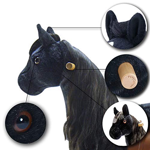 Black Realistic Horse Ride On Toy For Kids  