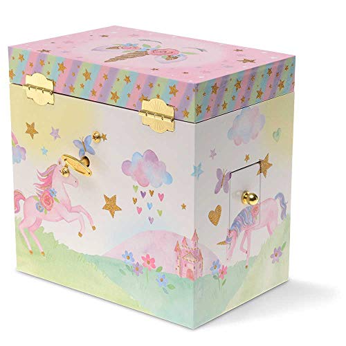 Jewellery trinket keepsake box with compartments unicorn design