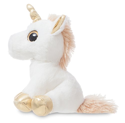 Soft Plush Unicorn Toy White And Gold