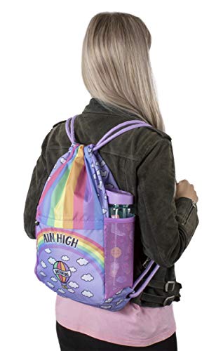 Kids Rainbow Drawstring Bag Waterproof PE Kit Bag Swimming Bag