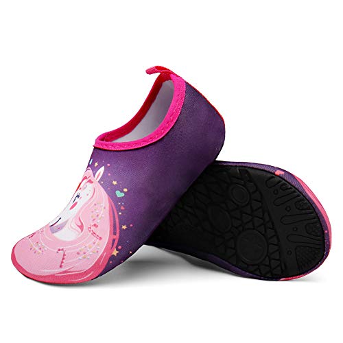 Purple pink unicorn water shoe aqua sock