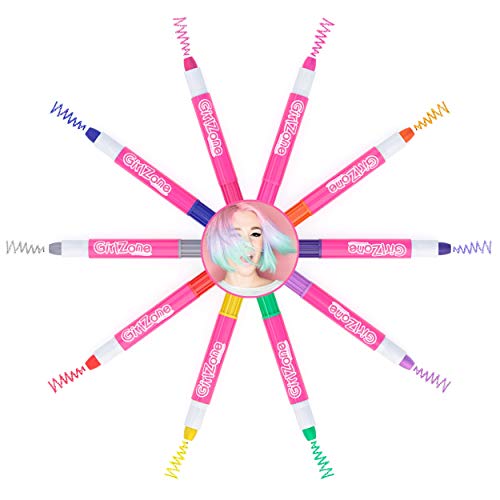 GirlZone: Rainbow Unicorn Hair Chalk Set For Girls | Gift Idea