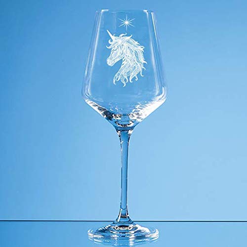 Unicorn Wine Glass Engraved Design