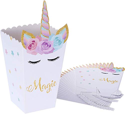 x12 Unicorn Popcorn Snack Box Sweet Boxes | Decorations For Birthday Party | Baby Shower