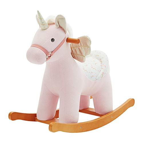 labebe | Pink Unicorn Rocking Horse | Girls Ride On Toy 1-3 Year Old 