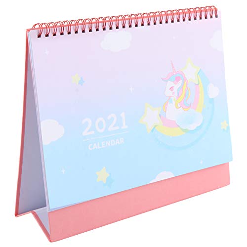 Unicorn Pattern Flip Calendar 2021 | Tabletop Daily Planner