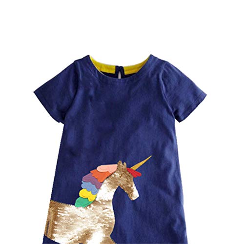 Sequined Unicorn Dress Navy 