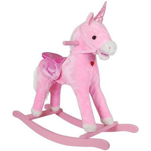 Pink Rocking Unicorn With Horn Toy with Sound/Moving Mouth and Tail- Girls