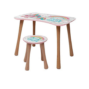 Dream Like A Unicorn Kids Table + Stool | Wooden Furniture