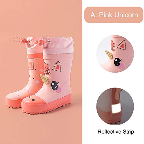 Pink Unicorn 3D Kids Wellington Boots 
