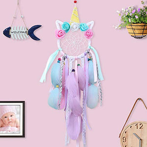 Unicorn Dream Catcher Handmade Dreamcatcher with Paper Gift Bag for Wall Hanging