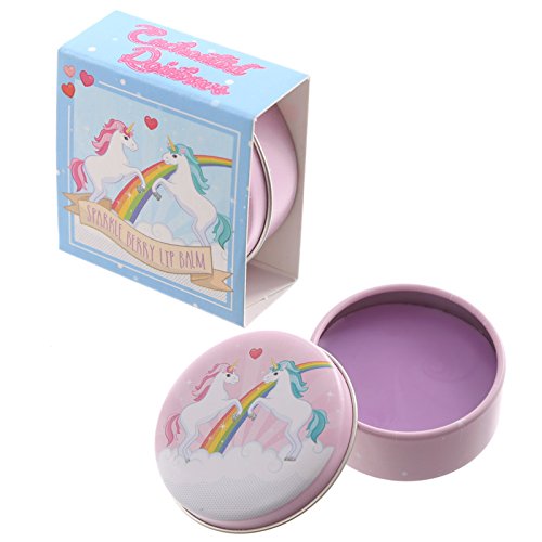 Cute Unicorn Lip Balm Gloss In A Tin Ideal Gift Stocking Filler (Sparkle Berry)
