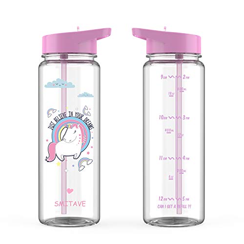 Unicorn Water Bottle With Straw | 720ml | For Girls & Boys