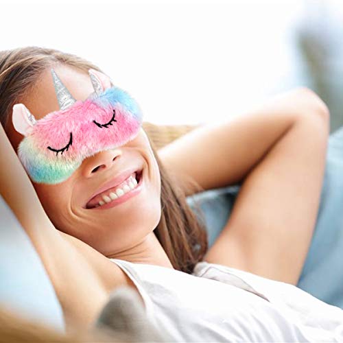 Pastel Fluffy Unicorn Sleep Mask | Adjustable Eye Mask