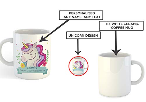 Personalised Name Unicorn Mugs | Novelty Gift Idea | Women's Girls