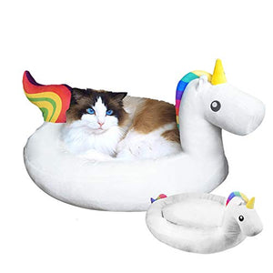 Unicorn Pet Bed | Cat & Dog Pillow | 60 x 60 x 30 cm | Soft Plush Material | Unicorn Cat & Dog Bed
