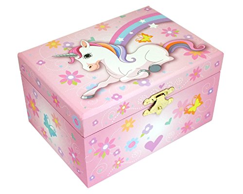 Musical Unicorn Jewellery Box With Stars & Rainbow Design | Pink | Girls 