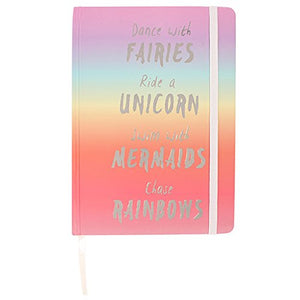 Dance With Fairies Swim With Mermaids Ride Unicorn Rainbow Hardback Journal A5 Notebook