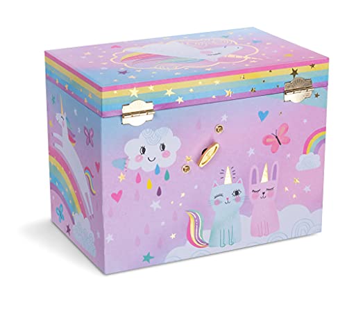 Unicorns & Rainbows Girls Jewellery Box | Pink & Purple 