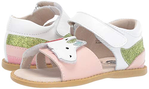 Girls toddlers white gold pink sandal