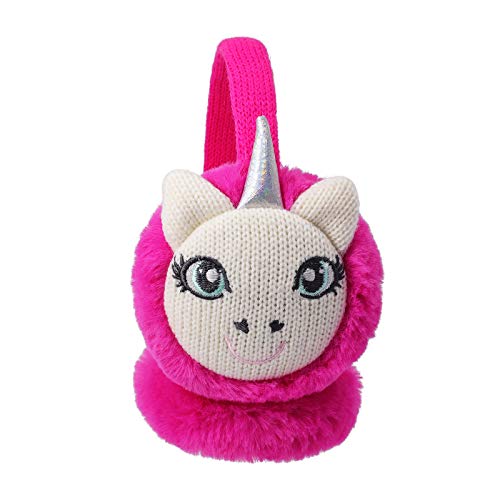 Knitted Unicorn Ear Muffs | Pink Plush 