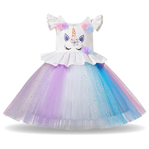 Unicorn Costume Cosplay Fancy Dress Kids Birthday Party Outfit with He   All Things Unicorn
