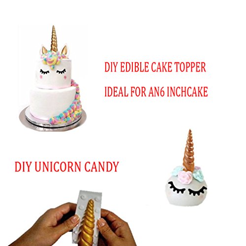 Silicone Unicorn Horn Mould Unicorn Cake Toppers with Ears and Eyes Mold Set 5 Pack