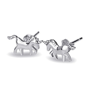 Sterling Silver Unicorn Stud Earrings for Women Girls with Gift Box