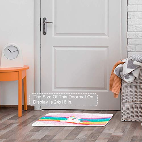Rainbow Unicorn Doormat | Pink 