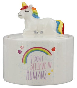 Ceramic Rainbow Unicorn Jewellery Box