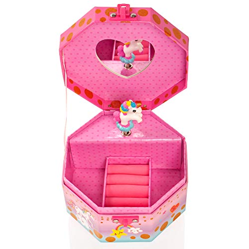 Musical unicorn jewellery box hot pink girls 