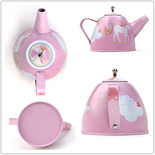 Girls Pink Unicorn Tea Set Pretend 