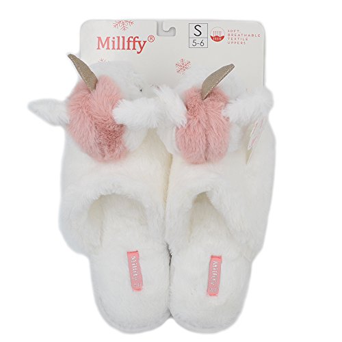 White & Pink Unicorn Women's Slippers 
