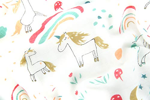 Unicorn Muslin Blanket Multi Coloured