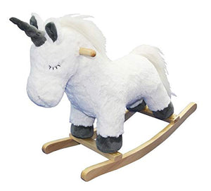 Sleeping Rocking Unicorn - White & Grey Plush- Toddlers Toy