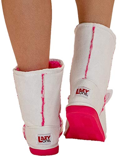 Girls Unicorn Slipper Boots | White & Pink | Lazy One