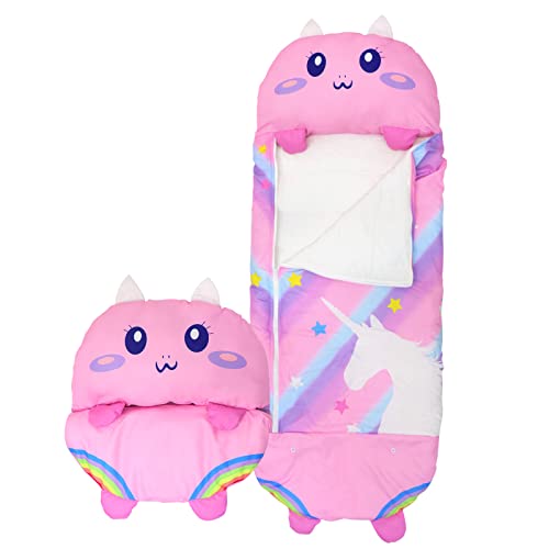 Kids Unicorn Sleeping Bag | Camping Sleeping Bag With Pillow | Pink Unicorn