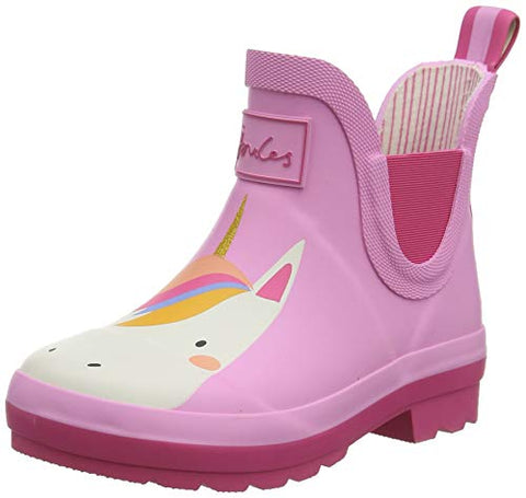 Joules Girls' Wellibob Wellington Boots, Pink Unicorn