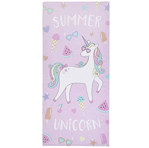 Catherine Lansfield Summer Unicorn Beach Towel Multi 76x160cm