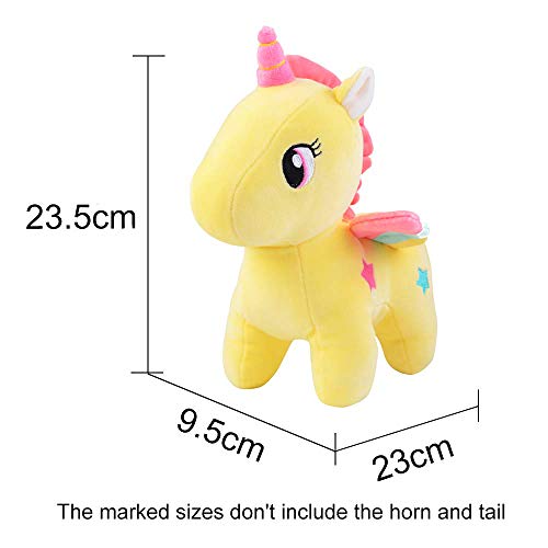 Georgie Porgy Cuddly Unicorn Soft Plush Toy | With Wings | Age 3+ | Yellow